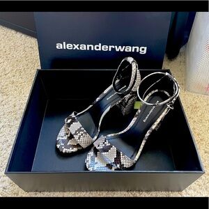 Alexander Wang Abby Snake Print Leather Sandals Size 37